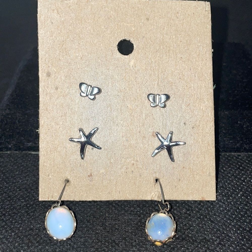 Three sets of earrings
